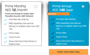 free shipping with amazon prime uae